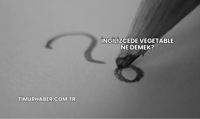 İngilizcede Vegetable Ne Demek?