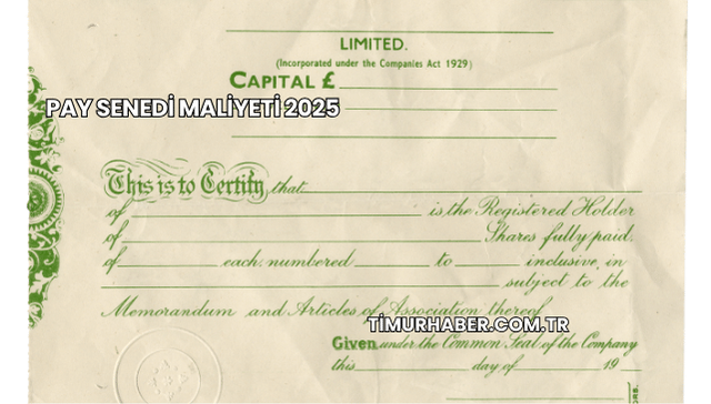 Pay Senedi Maliyeti 2025