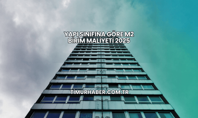 Yapı Sınıfına Göre m2 Birim Maliyeti 2025